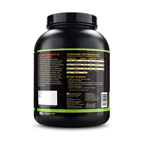 Optimum Nutrition Serious Mass Weight Gainer Protein Powder, Vitamin C, Zinc and Vitamin D for Immune Support, Vanilla, 6 Pound (Packaging May Vary)