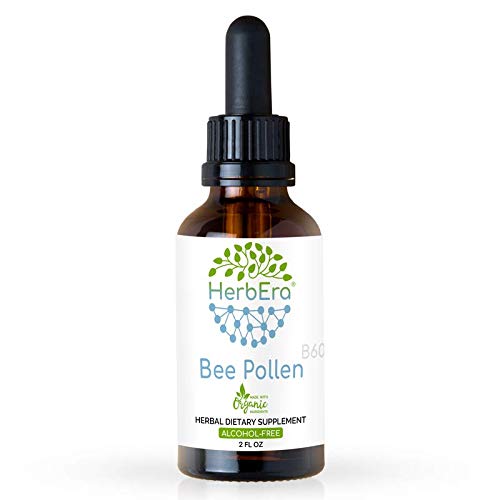 Bee Pollen B60 Alcohol-Free Herbal Extract Tincture,Super-Concentrated Organic Bee Pollen (Bee Pollen) Dried Pollen (2 fl oz)