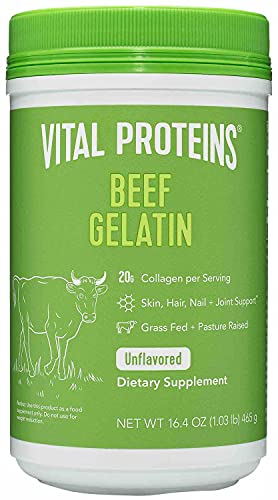 Vital Proteins Beef Gelatin : Pasture-Raised, Grass-Fed, Non-GMO (16.4 oz) - Gluten free, Dairy free, Sugar free, Whole30 Approved, and Paleo friendly