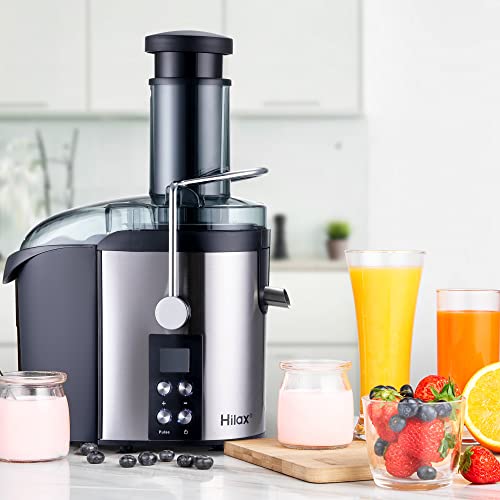 1100W High Speed Centrifugal Juicer Machine Juice Extractor,4 Speed Control & Pulse Function & LCD Screen, 3” Wide 8" High Feed Chute,Easy to Clean,BPA Free,Included Brush