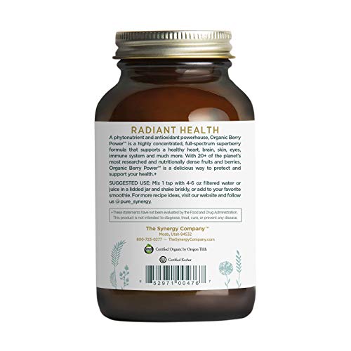Pure Synergy Berry Power | 5.3 oz Powder | USDA Organic | Non-GMO | Vegan | with 20 Antioxidant-Rich Fruits and Berries