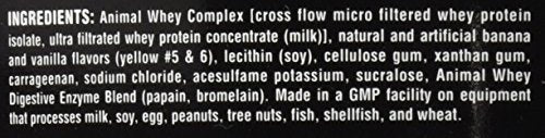 Animal Whey Isolate Whey Protein Powder – Isolate Loaded for Post Workout and Recovery – Low Sugar with Highly Digestible Whey Isolate Protein - Banana Cream - 4 Pounds