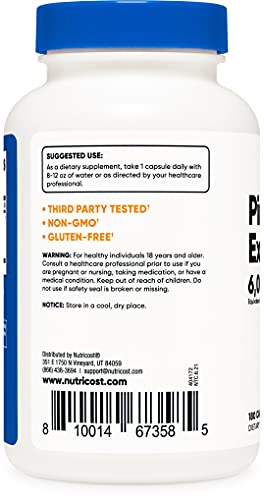 Nutricost Pine Bark Extract 6000mg, 180 Capsules, Standardized to Contain 95% Proanthocyanidins - Non-GMO, Gluten Free