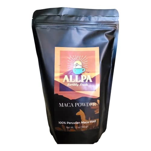 Allpa Peruvian Maca Root Powder 12 oz, Organic Maca Root, All Natural Maca Root, Peruvian Super Food, Rich in Nutrients and Benefits, Essential to Any Healthy Diet