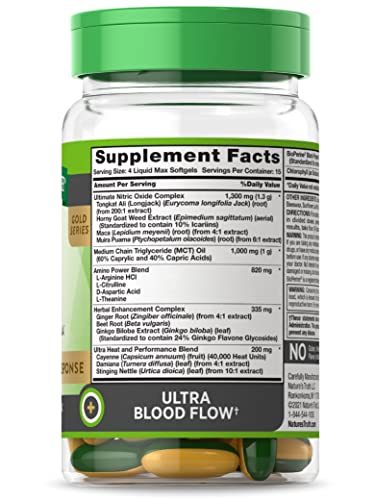 Ultra Libido Supplement for Men | 60 Softgels | Non-GMO & Gluten Free | by Natures Truth