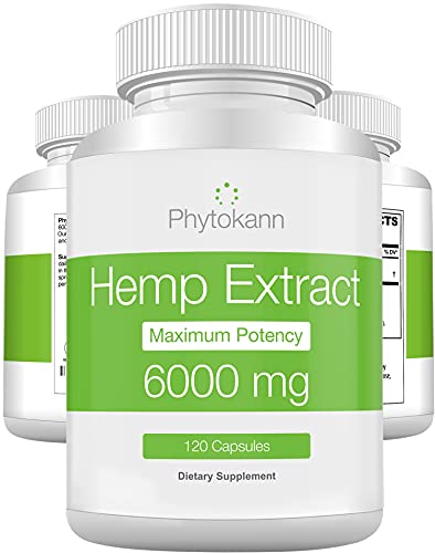 Hemp Oil Capsules 6000 Mg (120 Capsules | 120 Servings) - Best 100% Organic Hemp Oil Extract for Pain Support - Natural Stress Relief and Immune Support with Omega 3 6 9 - Made in USA