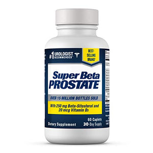 Super Beta Prostate – Over 15 Million Bottles Sold – Urologist Recommended Prostate Supplement for Men - Reduce Bathroom Trips Night, Promote Sleep & Bladder Emptying, Beta Sitosterol (60ct, 1 Bottle)