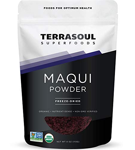 Terrasoul Superfoods Organic Maqui Berry Powder, 4 Oz - Freeze-Dried | Antioxidants