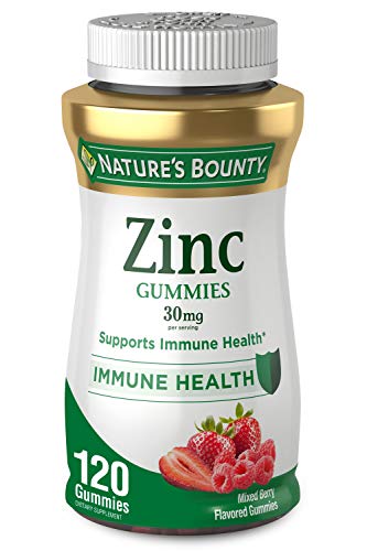 Zinc Gummy by Nature’s Bounty, Immune Support, Mixed Berry, 30 mg, 120 count Gummy