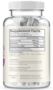 Clear Formulas Quercetin 1000mg (2 Pack) with Bromelain and Zinc Supplement - 480 Capsules - Quercetin to Support Immune Health and Cardiovascular