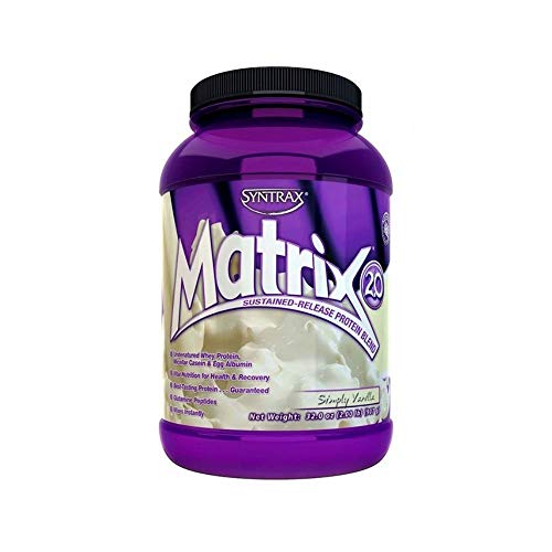 Syntrax Matrix, Native Grass Fed, Undenatured Whey Protein, Micellar Casein & Egg Albumin with Glutamine Peptides, RBST Free, Mixes Instantly, Smooth Creamy Flavor, Simply Vanilla, 32 Oz