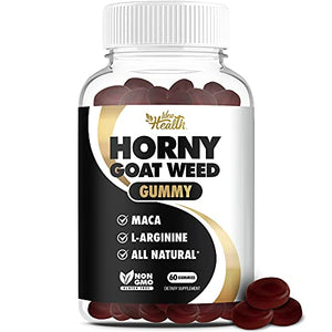 Horny Goat Weed Gummy - Great Taste Same Energy w/ Maca & L-Arginine Now in Gummies - Stamina & Energy Complex for Men and Women - Pectin Based | 60 Vegan Gummies