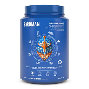 Birdman Falcon Premium Organic Plant Based Protein Powder, Vegan, Low Net Carbs, Keto, No Sugar Added, Non Dairy, Gluten-Free, Soy-Free, Lactose-Free, Non-GMO, Chai Flavor 33 Servings, 2.18lb