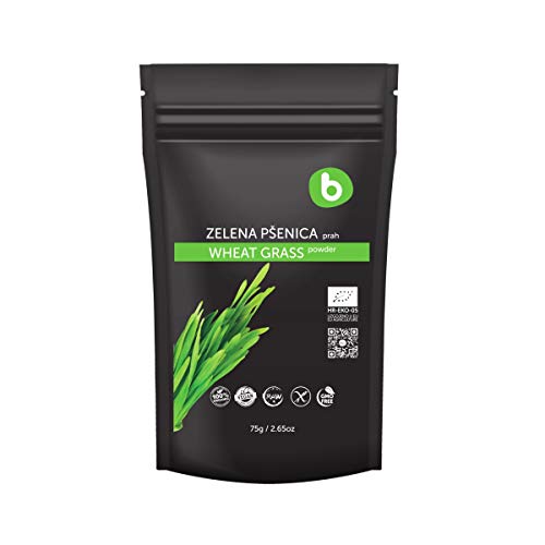 Bobica's Premium European Organic Wheat Grass Powder, Superfood, Vegan Friendly, Rich in Fibers, Chlorophyll, Minerals | 100% Pure, Non-GMO, Gluten-Free, Raw | 2.65oz/75g |