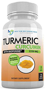 Turmeric Curcumin - 2250mg/d - 90 Veggie Capsules - 95% Curcuminoids with Black Pepper Extract (Bioperine) - 100% Organic - Most Powerful Turmeric Supplement with Triphala