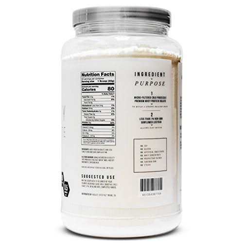 Realist Lifestyle Real Whey Protein Isolate Powder, Invisible Flavor, Clean Ingredients, 2.42 Pounds, 50 Servings, Soy Free