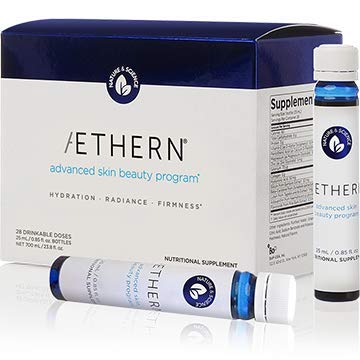 Aethern Advanced Skin Beauty Program - Liquid Collagen Drink Formula with Bioactive Collagen Peptides and Hyaluronic Acid - 14 Natural Ingredients for Skin Revitalization - 28 Daily Drinkable Doses