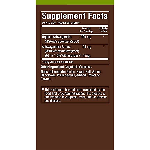 Ashwagandha Helps Body Manage Stress NonGMO (180 Vegetarian Capsules)