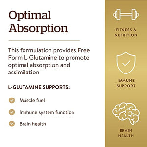 Solgar L-Glutamine 1000 mg, 60 Tablets - Natural Muscle Food - Promotes Gastrointestinal (GI) Health - Supports Brain Health - Non-GMO, Vegan, Gluten Free, Dairy Free, Kosher - 30 Servings