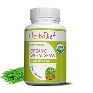 Organic Wheat Grass Whole Leaf 500mg Tablets Pills | Energy, Detox, Immune Support Alkalize Green Superfood Supplement | Non-GMO Gluten Free (240 Tablets)