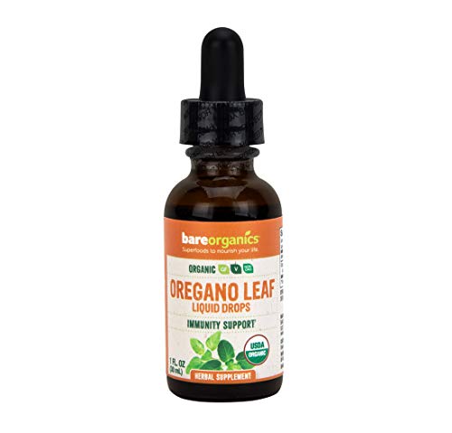 BareOrganics Oregano Leaf Liquid Drops, Herbal Supplement, Immunity Support Drops, 1 Ounce