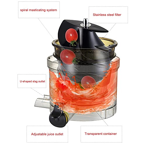 Slow Juicer Machines Vegetable And Fruit Masticating Juicer With Big Wide 80mm Chute, Cold Pressed Juicer Machine Easy To Clean (Color : Red)
