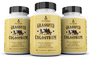 Ancestral Supplements Grass Fed Colostrum — Supports Immune, Gut, Growth and Repair (180 Capsules)