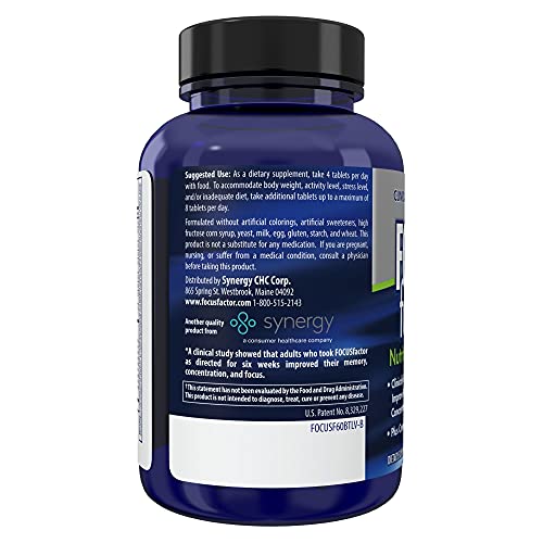 Focus Factor Nutrition for The Brain, Improved Memory & Concentration Supplement, Original, 60 Count, Pack of 2