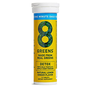 8Greens Detox Effervescent Tablets - Packed with 8 Powerful Super Greens (1 Tube/10 Tablets)