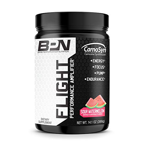 Bare Performance Nutrition, Flight Pre Workout, Energy, Focus & Endurance, Formulated with Caffeine Anhydrous, DiCaffeine Malate, N-Acetyl Tyrosine (30 Servings, Sour Watermelon)