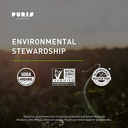 PURIS Organic Pea Protein Powder - 100% Grown, Processed and Packed in USA - 2 LB Unflavored - Certified Organic, Vegan, Gluten-Free, Non-GMO - Plant Based Protein Powder - Keto-Friendly, BCAA