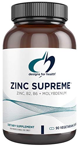 Designs for Health Zinc Supreme - 30mg Zinc Bisglycinate Chelate Supplement with Cofactors Taurine, Vitamin B6, B2 + Molybdenum - Immune Support Supplement - Vegan + Non-GMO (90 Capsules)