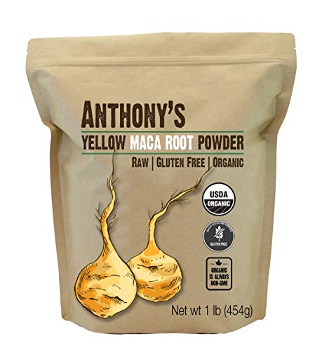 Anthony’s Organic Yellow Maca Root Powder, 1 lb, Raw, Gluten Free, Non GMO, Non Gelatinized