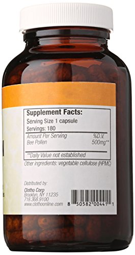 Beelieve Bee Pollen Veg Capsules, 500 mg, 180 Count