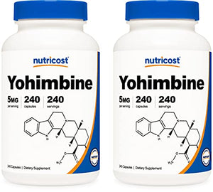 Nutricost Yohimbine HCl 5mg, 240 Capsules (2 Bottles) - Extra Strength - Gluten Free & Non-GMO