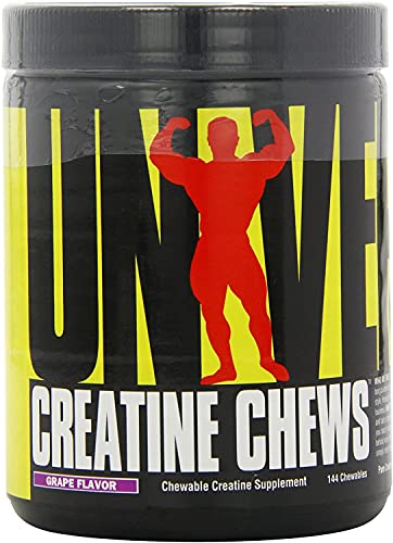 Universal Nutrition Creatine Chews 5g of Creatine Monohydrate Delicious Grape Wafers || 11x18 Custom Purple Sport Towel by Salty Pelican