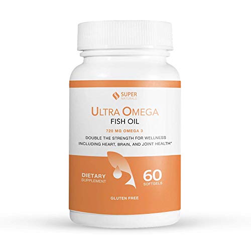 Super Natural Ultra Omega Fish Oil - Omega 3 Fatty-Acids EPA DHA - Supports Brain Increased Function, Supports Nerve and Eye Health 1200mg/720 Omega-3-60 Capsules