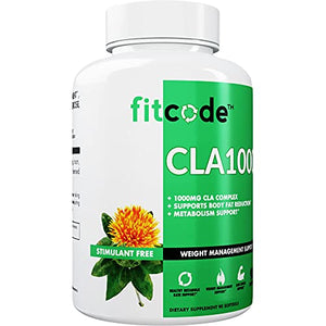Fitcode CLA1000 Conjugated Linoleic Acid, Soft Gel, Stimulant Free Weight Loss Supplement (90 Servings)