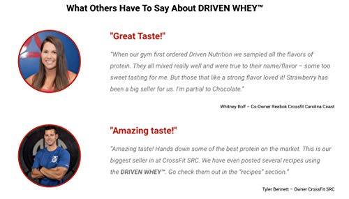 Driven WHEY- Grass Fed Whey Protein Powder: Delicious, Clean Protein Shake- Improve Muscle Recovery with 23 Grams of Protein with Added BCAA and Digestive Enzymes (Vanilla Dream, 5 lb)