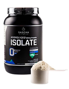 Sascha Fitness Hydrolyzed Whey Protein Isolate,100% Grass-Fed (2 Pounds, Vanilla)