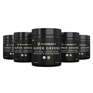 Organic Super Greens Superfood Powder - Immune & Energy Support | Made with Natural Ingredients | Detoxifying & Alkalizing Minerals - Spirulina, Chlorella, Wheatgrass, Spinach, Alfalfa & More (5)