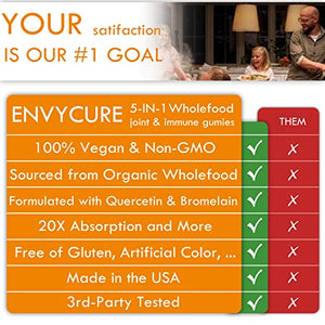 Turmeric Curcumin Gummies with Quercetin, Bromelain, Ginger, Bioperine - Organic & Vegan Anti-inflammatory, Seasonal, Immune, Joint Support Tumeric Curcumin Supplement with Black Pepper - 2Pc/120ct