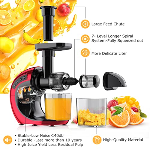 Slow Juicer Machines, FRESKO Masticating Juicer Extractor, Cold Press Juicer with 2-Speed Modes,Reverse Function & Quiet Motor for Vegetables And Fruits,BPA-Free Easy to Clean