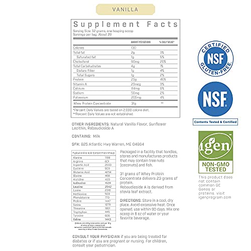 Pure Whey Protein Powder Vanilla 2lb Bag