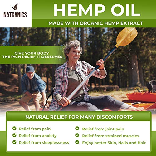 Organic Hemp Oil Drops 2500mg- Ultra Premium Hemp Oil Extract- Hemp Oil 2500mg- Pain Relief Anti- Inflammatory, Joint Support, Stress, Anxiety & Mood Relief. Sleep Aid. Skin & Hair Care. Made in USA