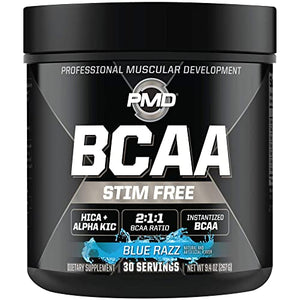 PMD Sports CG5 - Premium Creatine and L-Glutamine Powder (60 Servings) & PMD Sports BCAA Stim Free Amino Acids for Enhanced Recovery – Blue Razz (30 Servings)