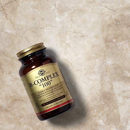 Solgar B-Complex"100", 150 Vegetable Capsules - Heart Health - Nervous System Support - Supports Energy Metabolism  - Non GMO, Vegan, Gluten Free, Dairy Free, Kosher, Halal - 150 Servings