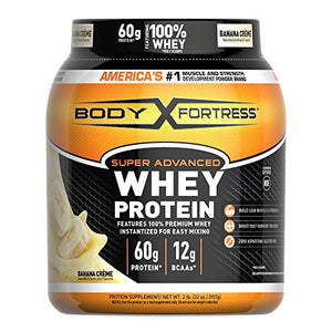 Body Fortress Super Advanced Whey Protein Powder, Banana Creme Flavored, Gluten Free, 2 Lb