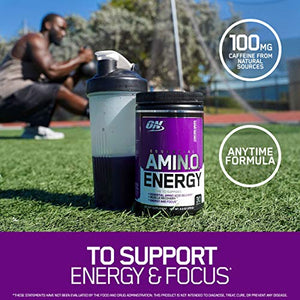 Optimum Nutrition Amino Energy - Pre Workout with Green Tea, BCAA, Amino Acids, Keto Friendly, Green Coffee Extract, Energy Powder - Strawberry Lime, 30 Servings