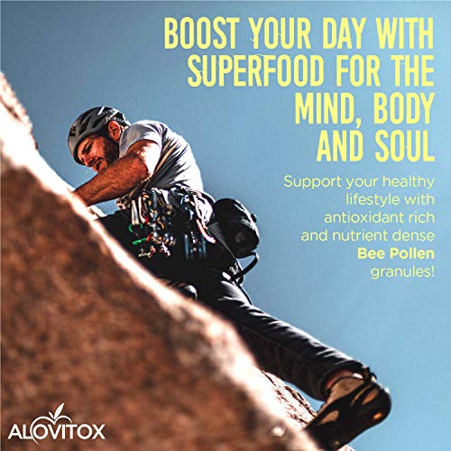 Alovitox Bee Pollen Granules | 100% Pure, Natural Raw Bee Pollen | Superfood Packed with Antioxidant, Protein, Vitamin & More | Bee Friendly Nutritional Yeast, Gluten Free | 5 lbs Bag